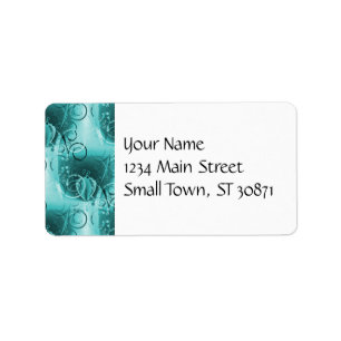 Faded Floral Swirl Blauwgroen Turquoise Blue Gifts Etiket