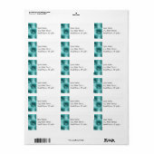 Faded Floral Swirl Blauwgroen Turquoise Blue Gifts Etiket (Full Sheet)
