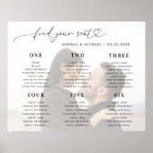 Faded Foto 6 Tafel Bruiloft Zitting Grafiek Teken Poster (Voorkant)