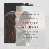 Faded foto Ampersand Wedding Save The Date (Voorkant / Achterkant)