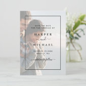 Faded Foto Elegant Wedding Save the Date Kaart (Staand voorkant)