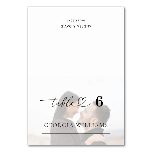 Faded Foto Hart Bruiloft bewerkbare gastnaam Kaart (Voorkant)