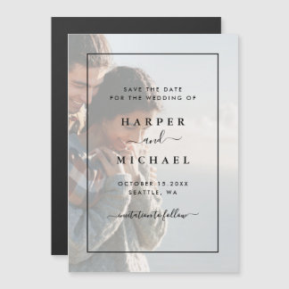Faded Foto legant Save the Date Magnetic Kaart
