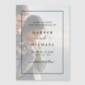 Faded Foto legant Save the Date Magnetic Kaart (Voorkant)