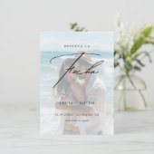 Faded foto Reserva La Fecha Spaanse strand bruilof Save The Date (Staand voorkant)