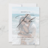Faded foto Reserva La Fecha Spaanse strand bruilof Save The Date (Voorkant)