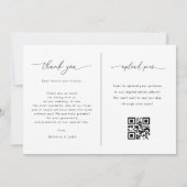Faded Fotoscript & QR Code Fotogalerij Bruiloft Bedankkaart (Achterkant)