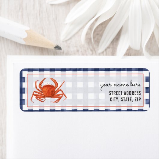 Faded Gingham Crab Etiket (Insitu)