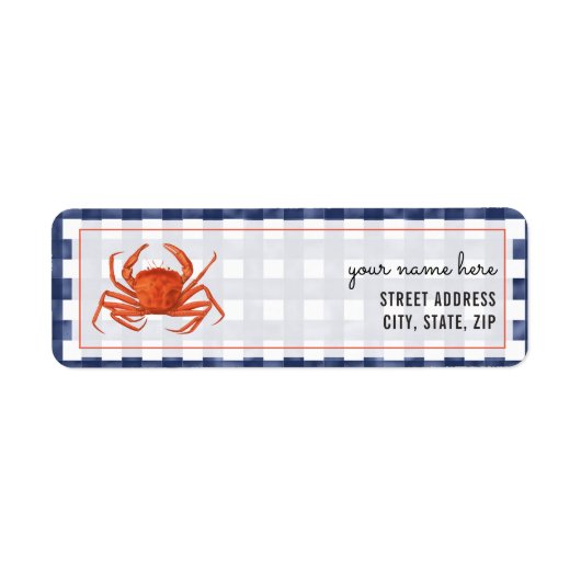 Faded Gingham Crab Etiket (Voorkant)
