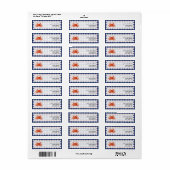 Faded Gingham Crab Etiket (Full Sheet)