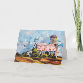 Faded Glory Originele Kunst Blankgevouwen Wenskaar Kaart