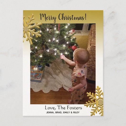 Faded Gold-Kaart voor kerstmis foto's Briefkaart (Voorkant)