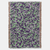 faded green and violet camo abstract deken (Voorkant Verticaal)