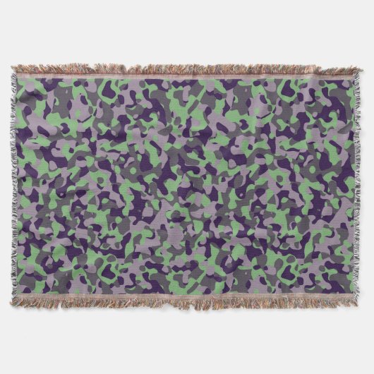 faded green and violet camo abstract deken (Voorkant)
