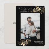 Faded Greenery Back and Taupe Wedding Save The Date (Voorkant / Achterkant)