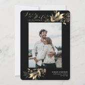Faded Greenery Back and Taupe Wedding Save The Date (Voorkant)