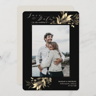 Faded Greenery Back and Taupe Wedding Save The Date
