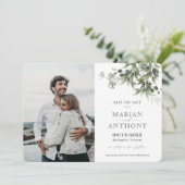 Faded Greenery Eucalyptus Save the Date (Staand voorkant)