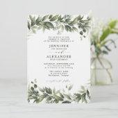 Faded Greenery Eucalyptus Weddenschap Kaart (Staand voorkant)