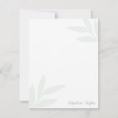 Faded Greenery laat eenvoudige eminine over Notitiekaartje (Voorkant)