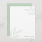 Faded Greenery laat eenvoudige eminine over Notitiekaartje (Voorkant / Achterkant)