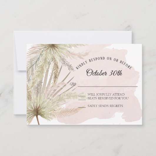 Faded Greenery Tropical Beach Boho Oerwoud Earthy Kaart (Voorkant)