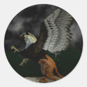 Faded Griffin Button Ronde Sticker (Voorkant)