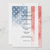 Faded Grunge American Flag Minimalist Wedding Kaart (Voorkant)