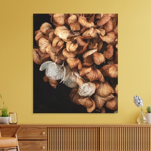 Faded hydrangea canvas afdruk (Insitu (Woonkamer))