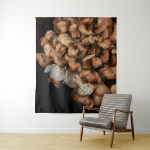 Faded hydrangea wandkleed