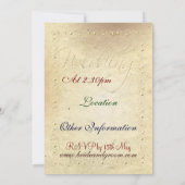 Faded ivoor in reliëfdruk als effect bruiloft kaart (Achterkant)