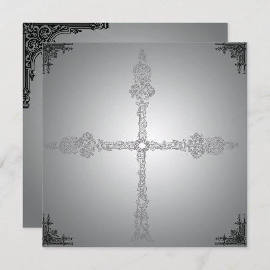 Faded Keltische Kruisgoddelijke Uitnodiging (Voorkant / Achterkant)