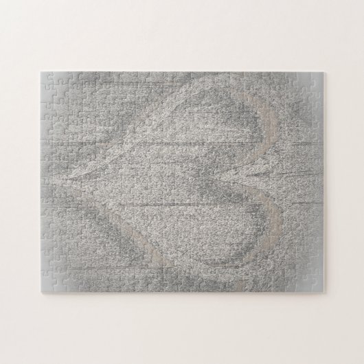 Faded Love Heart Simulate Wood Gradin Legpuzzel (Horizontaal)