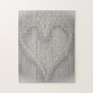 Faded Love Heart Simulate Wood Gradin Legpuzzel