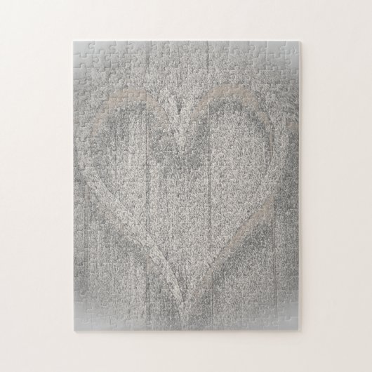 Faded Love Heart Simulate Wood Gradin Legpuzzel (Verticaal)