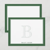 Faded monogram donkergroen, persoonlijk profession notitiekaartje (Voorkant / Achterkant)