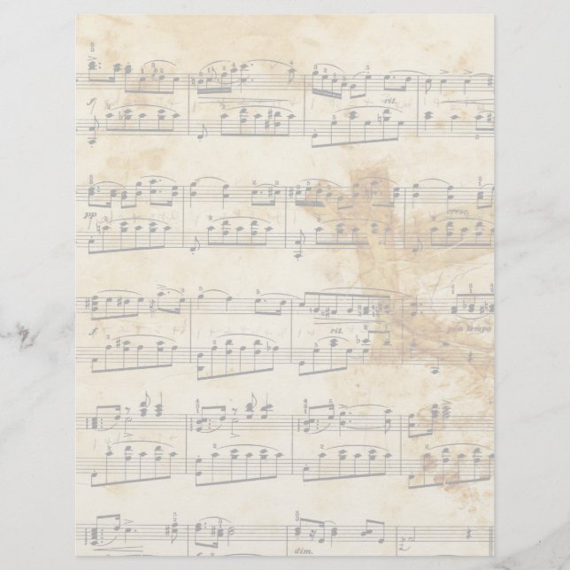  Faded Old Music Parchment Letterhead (Voorkant)