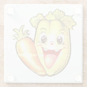 Faded out veggies glazen onderzetter (Achterkant)