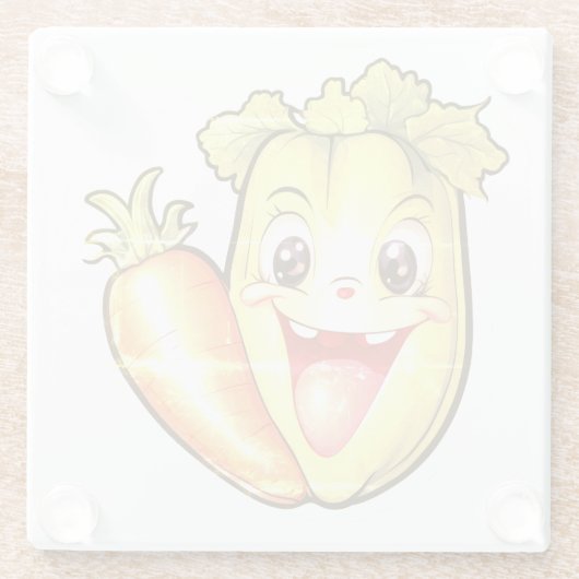 Faded out veggies  glazen onderzetter (Achterkant)