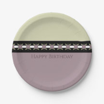 Faded Paarse Floral Accented Designer Round