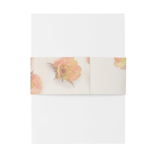 Faded Peach Geum Belly Band Uitnodigingen Wikkel (Achterkant Voorbeeld)