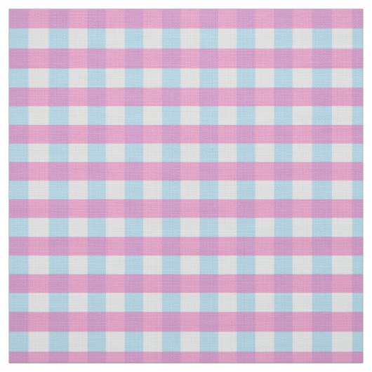 Faded Pink Blue Gingham Stof (Swatch)