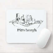 Faded Pittsburgh City Skyline Logo Muismat (Met muis)
