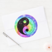 Faded Rainbow Yin Yang Ronde Sticker (Envelop)