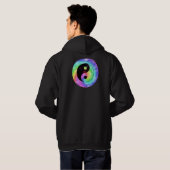 Faded regenboog Yin Yang Hoodie (backprint) (Achterkant volledig)