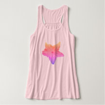 Faded regenboogkomkommer op een roze racerback