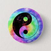 Faded regenboogYin Yang Button (Voorkant)