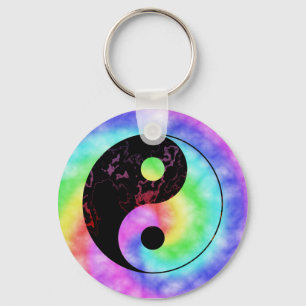 Faded regenboogYin Yang Sleutelhanger