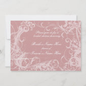 Faded Roos Grunge Bridal Shower-uitnodiging Kaart (Achterkant)