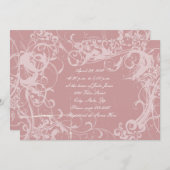 Faded Roos Grunge Bridal Shower-uitnodiging Kaart (Voorkant / Achterkant)